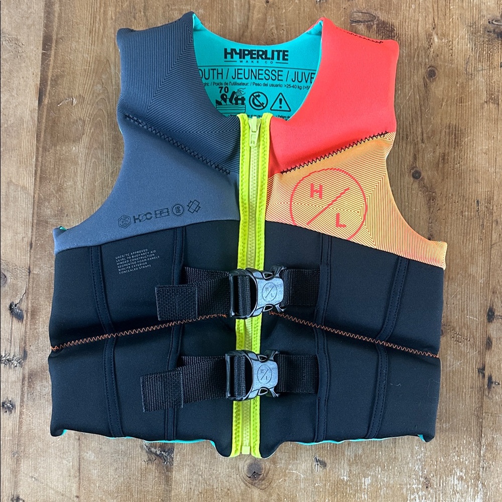 HYPERLITE WAKE CO. YOUTH LIFE VEST USCG APPROVED YOUTH